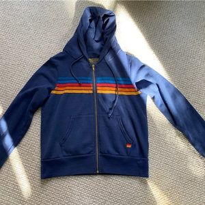 aviator nation:  blue striped hoddie